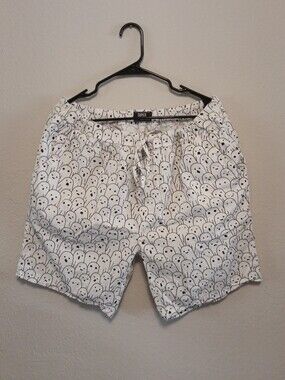 Black and White Ghost Swim Shorts